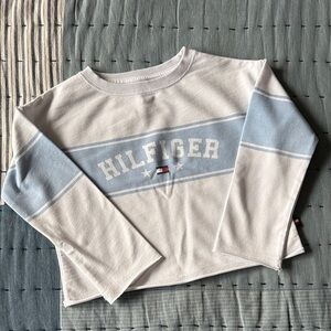 Tommy Hilfiger Kids White and Light Blue Crewneck Top